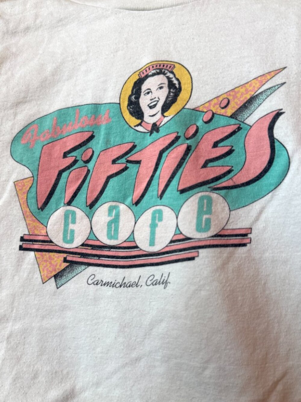 Vintage Fabulous Fifties Cafe T Shirt 100% Cotton Size L Carmichael, California